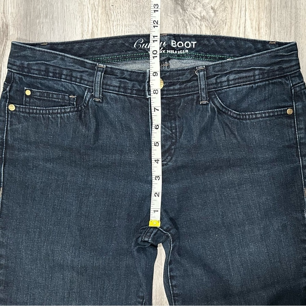 Tommy Hilfiger Curvy Boot Mid Rise Dark Wash Jeans Bootcut Stretch Denim Size 10 - Picture 3 of 12